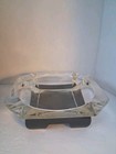 Vintage 1970 s Heavy Clear Glass Square 4 Slot Cigar  Cigarette Ashtray