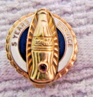  3  Coca Cola Pins   -  5  10  20  Years Of Service Awards Pins   All Marked 10k