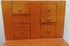 Vtg antique Wooden Sewing Homemade Chest 8 Drawer 1940 50s W Vtg Sewing Supplies