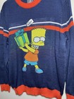 H m Men   s Navy Sweater With The Simpsons Bart   Homer Holiday Sweater Medium