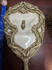 Vintage Floral Gold Plated Hand Mirror  brush   Comb Set Of 5 
