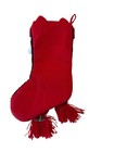 Tuxedo Black White Cat Christmas Stocking Hooked Tufted Textured Needlepoint