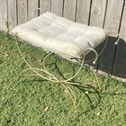 Vintage Mid-century 1970s Hollywood Gold Tone Vanity Chair Stool Seat Bench Mcm