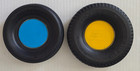 Vintage Two Rubber Goodyear Tire Ashtrays With Glass Inserts