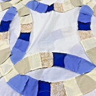 Handmade Double Wedding Ring Cotton Fabric Queen Size Patchwork Quilt Top topper
