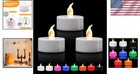 12 Pack Flameless Led Tea Lights - Flickering Warm White For Elegant Decor