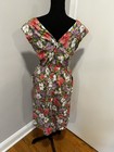 Vintage Jordana Sz  M Cottagecore Cotton Dress Aop Floral Pattern Side Pockets