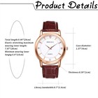 Classic Retro Casual Couples Quartz Wrist Watch Brown Pu Leather Strap Watch