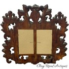 Antique Carved Victorian  Baroque Wall Mirror Figural Cherub Mask Acanthus Frame