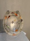 Vintage Fishing Lure Toilet Seat Resin Lucite Clear Unbranded 