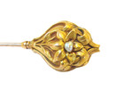 Antique Hatpin 18k Gold Flower With Pearl