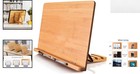 Xl Bamboo Book Stand - Adjustable 15 4  X 11  Holder For Cookbooks   Tablets