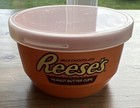 Vintage Promotional Ceramic Reese   s Peanut Butter Cup Candy Bowl Dish   Lid Y2k