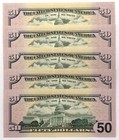 New Uncirculated Fifty Dollar Bills Series 2017a  50  Sequential Notes  Lot Of 5
