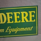 John Deere Farm Implements Porcelain Enamel Sign 36 X 15 Inches 1 Sided