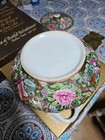Vintage Rose Medallion Porcelain Bowl And Lid