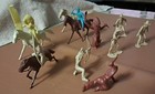 Vintage Marx Fort Apache Play Set Plastic 60mm Cavalry Figures Indians Horses