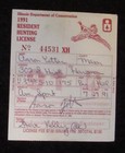 Rw58 - 1991 Federal Duck Stamp On Illinois Hunting License