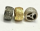 Pave Diamond Spacer Beads Round Beads 925 Silver Diamond Necklace Roundel Beads 