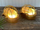 Set Of 2 Nautical Ship Salvaged Brass Finish Vintage Wall Deck Light Bulkhead