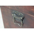 Vintiquewise Storage Trunk 9 In  L Brown Faux Leather Decorative Lockable Latch