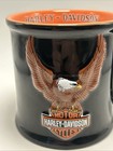 Harley Davidson Coffee Mug Cup 3d Raised Logo And Eagle 16oz Black Orange 