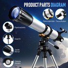 Professional Astronomical Telescope With High Tripod For Hd Viewing Adults Kids
