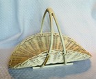 Vintage White Wicker Woven Basket Cottage Wedding Garden