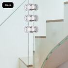 50 Pcs Glass Clamp Clips Chrome 2-way Glass Display Connector For Thickness 6mm