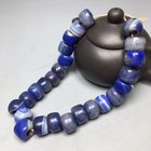 Tibetan Blue  Sardonyx Banded Oily Old Agate Dzi Beads  Prayer Amulet Bracelet