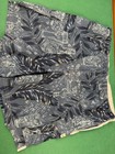Caribbean Joe Men   s Swim Shorts L g Blue beige Floral Hawaiian Drawstring Mesh