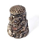 Taxco Mexico Sterling Silver Vintage Embossed Flower Sewing Thimble Im-05 Hand P