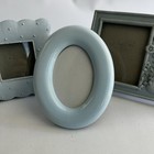 Vintage Assorted Lot Of 3 Mini Small Picture Frames Light Blue Oval 3x5 2x3 Etc