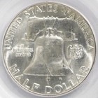 1956  p  Franklin Silver Half Dollar Pcgs Ms64