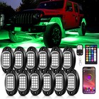 12 Pods Rgb Led Rock Lights Wireless Bluetooth Remote Underglow Neon Light Truck