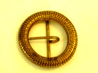 Late Art Deco Round Brass Mesh Belt Buckle Ornate Pierced