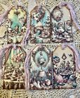 Shabby Chic  Tea Time Ladies  Linen  Cardstock   Hang Tags Set Of 6