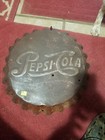 Vintage 1950s-1960 s Pepsi Cola Bottle Cap Sign 19 1 4in   Metal Embossed