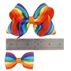 Baby Girls Hair Clips Rainbow Ribbon Hair Bows Colorful Hair Bow Clip 4 Inch    