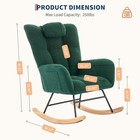 300lb Capacity Nursery Glider Rocker teddy Upholstered With Wood Legs Ink Green