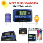 30a 40a 50a 60a 100a Mppt Solar Charge Controller 12v 24v Battery Regulator Usb