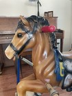 Flexible Flyer Spring Rocking Horse Blue Frame Brown Saddle Toy