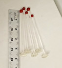 Vtg Lot Of 5 Glass And  Stirrers Swizzlers Martini Sticks 8 