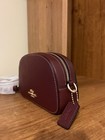 Nwt Coach Mini Serena Crossbody Bag Wine Crossgrain Leather