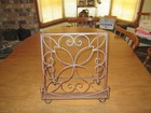 Vtg Cookbook Stand Scroll Metal Heavy Book Recipe Bible Music Holder Tassel