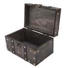 Wooden Treasure Chest Vintage Style Coded Lock Alloy Tipping  Wood Wide