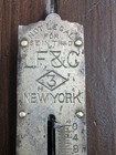 Antique Lf c No 3 Brass Spring Balance Hanging Scale New York 25 Ib Fish Vintage