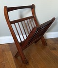Midcentury Mcm Danish Modern Teak Wood Folding Magazine Rack - Vintage