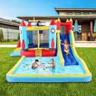 Kids Inflatable Water Double Slide Bounce House Castle Splash Pool W 450w Blower