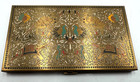 Vintage 1940s Volupte Usa Persian Rug Enamel Gold Animal Design Cigarette Case